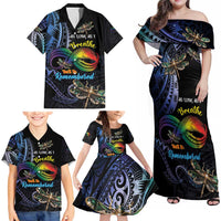 Personalised Polynesian Memorial Family Matching Off Shoulder Maxi Dress and Hawaiian Shirt As Long As I Breathe You'll Be Remembered LT01 - Polynesian Pride