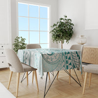 Pasifika Festival Tablecloth Tribal Pattern Teal Version