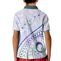 Pasifika Festival Kid Polo Shirt Tribal Pattern Violet Version LT01 - Polynesian Pride