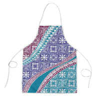 Hawaiian Quilt Pattern Apron Purple Blue Color Mixed LT01 Purple - Polynesian Pride