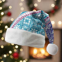 Hawaiian Quilt Pattern Christmas Santa Hat Purple Blue Color Mixed - Polynesian Pride