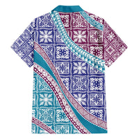 Hawaiian Quilt Pattern Hawaiian Shirt Purple Blue Color Mixed LT01 - Polynesian Pride