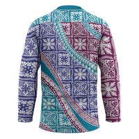 Hawaiian Quilt Pattern Hockey Jersey Purple Blue Color Mixed - Polynesian Pride