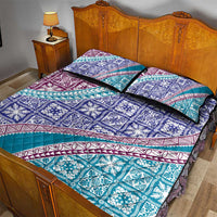 Hawaiian Quilt Pattern Quilt Bed Set Purple Blue Color Mixed LT01 - Polynesian Pride