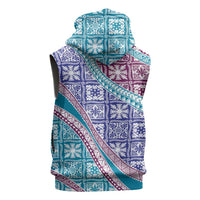 Hawaiian Quilt Pattern Sleeveless Hoodie Purple Blue Color Mixed LT01 - Polynesian Pride