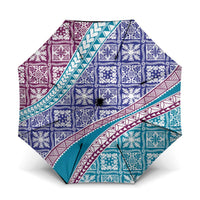 Hawaiian Quilt Pattern Umbrella Purple Blue Color Mixed LT01 One Size Folded 11.42 inch Opened Diameter 37.4 inch Purple - Polynesian Pride