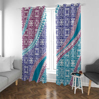 Hawaiian Quilt Pattern Window Curtain Purple Blue Color Mixed LT01 With Grommets Purple - Polynesian Pride