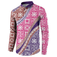 Hawaiian Quilt Pattern Button Sweatshirt Sweet Color Mixed LT01 - Polynesian Pride