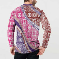 Hawaiian Quilt Pattern Button Sweatshirt Sweet Color Mixed LT01 - Polynesian Pride