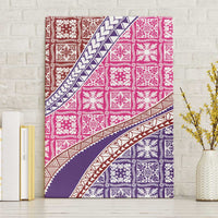 Hawaiian Quilt Pattern Canvas Wall Art Sweet Color Mixed LT01 Without Frame Pink - Polynesian Pride