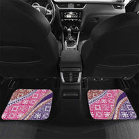 Hawaiian Quilt Pattern Car Mats Sweet Color Mixed LT01 Set 2pcs - Back Pink - Polynesian Pride