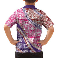 Hawaiian Quilt Pattern Family Matching Summer Maxi Dress and Hawaiian Shirt Sweet Color Mixed - Polynesian Pride