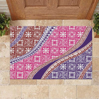 Hawaiian Quilt Pattern Rubber Doormat Sweet Color Mixed LT01 Pink - Polynesian Pride