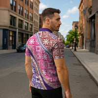 Hawaiian Quilt Pattern Zipper Polo Shirt Sweet Color Mixed - Polynesian Pride