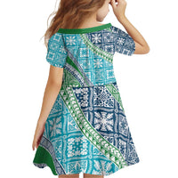 Hawaiian Quilt Pattern Family Matching Off Shoulder Maxi Dress and Hawaiian Shirt Fresh Color Mixed - Polynesian Pride