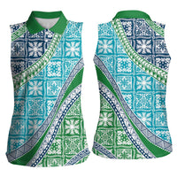 Hawaiian Quilt Pattern Women Sleeveless Polo Shirt Fresh Color Mixed LT01 - Polynesian Pride