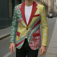 Hawaiian Quilt Pattern Blazer Special Color Mixed - Polynesian Pride