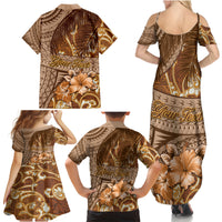 Personalised Fiji Masi Family Matching Summer Maxi Dress and Hawaiian Shirt Bula Fijian Masi Tapa Vintage Style LT01 - Polynesian Pride