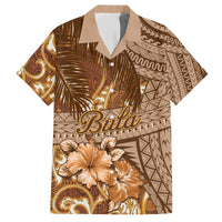 Personalised Fiji Masi Hawaiian Shirt Bula Fijian Masi Tapa Vintage Style LT01 Brown - Polynesian Pride