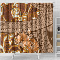 Fiji Masi Shower Curtain Bula Fijian Masi Tapa Vintage Style LT01 - Polynesian Pride