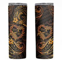 Polynesian Turtle Valentine Skinny Tumbler You And Me Gold Hibiscus Heart