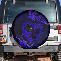 Polynesian Turtle Valentine Spare Tire Cover You And Me Navy Blue Hibiscus Heart LT01 - Polynesian Pride