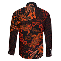 Polynesian Turtle Valentine Family Matching Puletasi and Hawaiian Shirt You And Me Orange Hibiscus Heart LT01 - Polynesian Pride