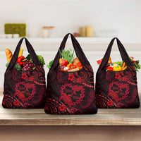 Polynesian Turtle Valentine Grocery Bag You And Me Red Hibiscus Heart