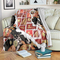 Hawaii Japanese Culture Black Blanket Spring Cranes Aloha Pattern