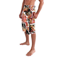 Hawaii Japanese Culture Black Lavalava Spring Cranes Aloha Pattern
