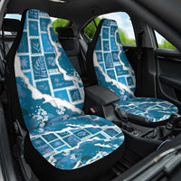 Hawaii Japanese Culture Blue Car Seat Cover Spring Cranes Aloha Pattern