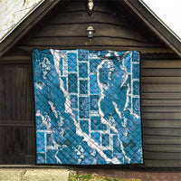 Hawaii Japanese Culture Blue Quilt Spring Cranes Aloha Pattern