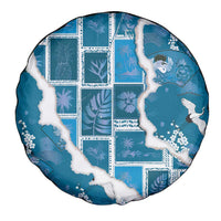 Hawaii Japanese Culture Blue Spare Tire Cover Spring Cranes Aloha Pattern