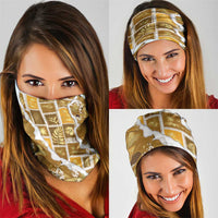 Hawaii Japanese Culture Gold Neck Gaiter Spring Cranes Aloha Pattern