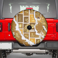 Hawaii Japanese Culture Gold Spare Tire Cover Spring Cranes Aloha Pattern