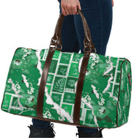 Hawaii Japanese Culture Green Travel Bag Spring Cranes Aloha Pattern