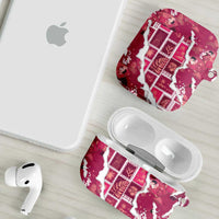 Hawaii Japanese Culture Pink AirPods Case Spring Cranes Aloha Pattern
