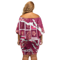 Hawaii Japanese Culture Pink Family Matching Off Shoulder Short Dress and Hawaiian Shirt Spring Cranes Aloha Pattern