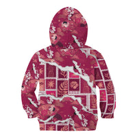 Hawaii Japanese Culture Pink Kid Hoodie Spring Cranes Aloha Pattern
