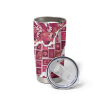Hawaii Japanese Culture Pink Tumbler Cup Spring Cranes Aloha Pattern