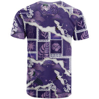 Hawaii Japanese Culture Purple T Shirt Spring Cranes Aloha Pattern