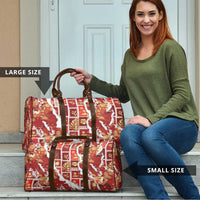 Hawaii Japanese Culture Red Travel Bag Spring Cranes Aloha Pattern