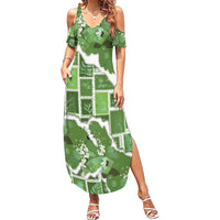 Hawaii Japanese Culture Sage Green Family Matching Summer Maxi Dress and Hawaiian Shirt Spring Cranes Aloha Pattern LT01 Mom's Dress Sage - Polynesian Pride