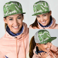 Hawaii Japanese Culture Sage Green Mesh Trucker Cap Spring Cranes Aloha Pattern