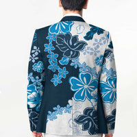 Blue Hibiscus Plumeria Floral Blazer - Polynesian Pride