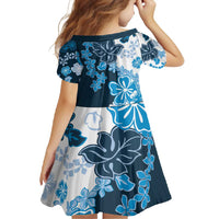 Blue Hibiscus Plumeria Floral Family Matching Mermaid Dress and Hawaiian Shirt LT01 - Polynesian Pride