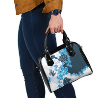 Blue Hibiscus Plumeria Floral Shoulder Handbag - Polynesian Pride