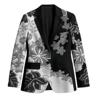Gray Scale Hibiscus Plumeria Floral Blazer LT01 Unisex Black - Polynesian Pride
