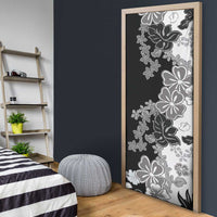 Gray Scale Hibiscus Plumeria Floral Door Cover LT01 - Polynesian Pride
