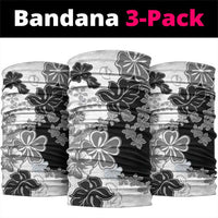 Gray Scale Hibiscus Plumeria Floral Neck Gaiter LT01